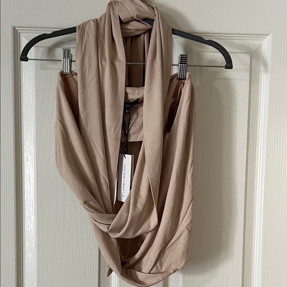 Cotton Candy Tan Drape Tank Top